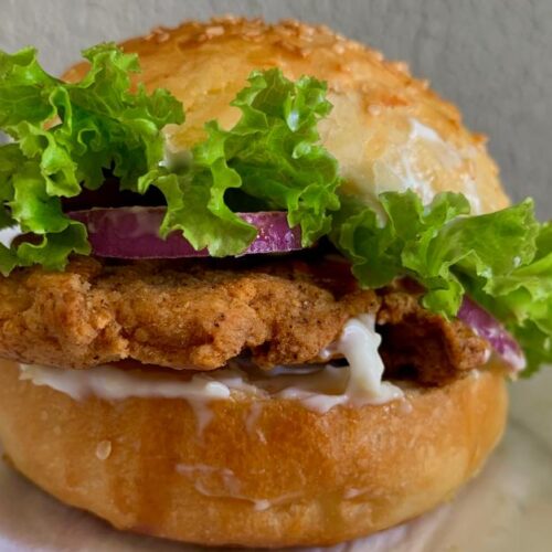 Crispy Chicken Burger Recipe - 5 Minutes Lunchbox Recipe